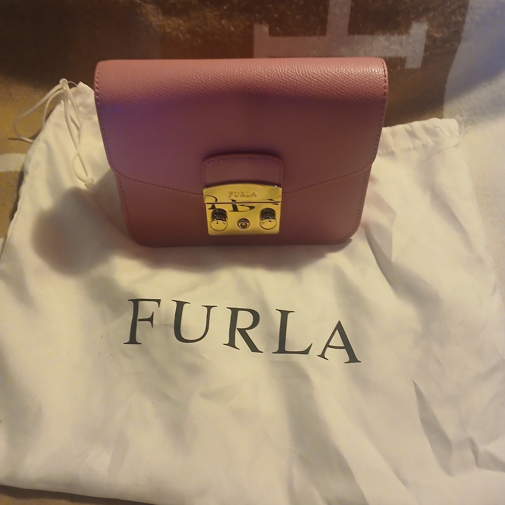 Furla Pink Leather Crossbody Bag
